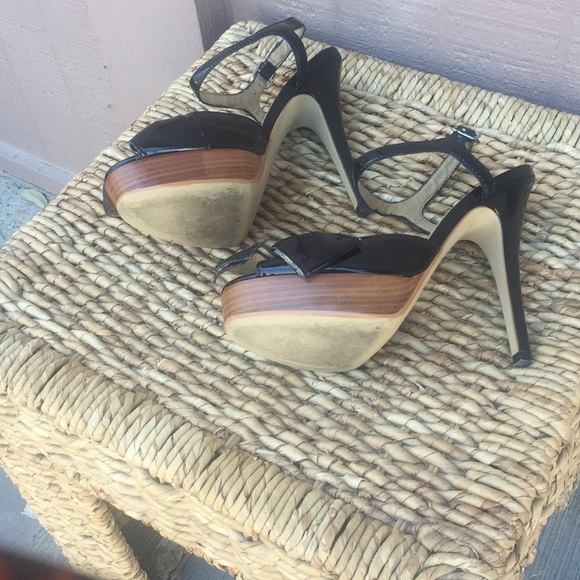 Sz 9 Black Patent Colin Stuart 51/2 Inch Heels - Picture 6 of 8